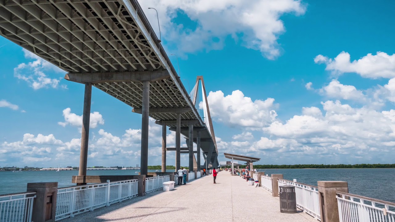 Waterfront Trail and Beach along the Cooper River, Charleston, South  Carolina