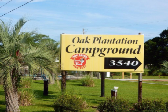 Oak Plantation Campground Sign